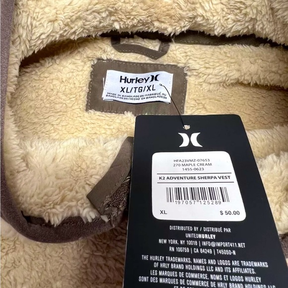 Hurley Adventure Sherpa Vest Maple / Cream XL - Picture 2 of 3